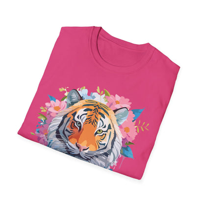 Tiger Print Shirt Unisex Short Sleeve Tee Gildan Softstyle 64000