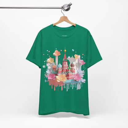 Natural Cotton Tee Shirt - Beautiful Places Collection - Moscow Printify