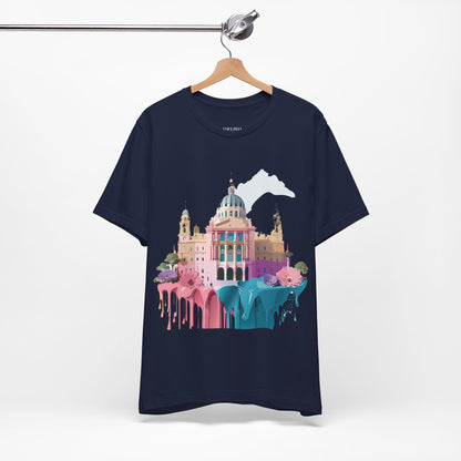 Natural Cotton Tee Shirt - Beautiful Places Collection - Madrid Printify