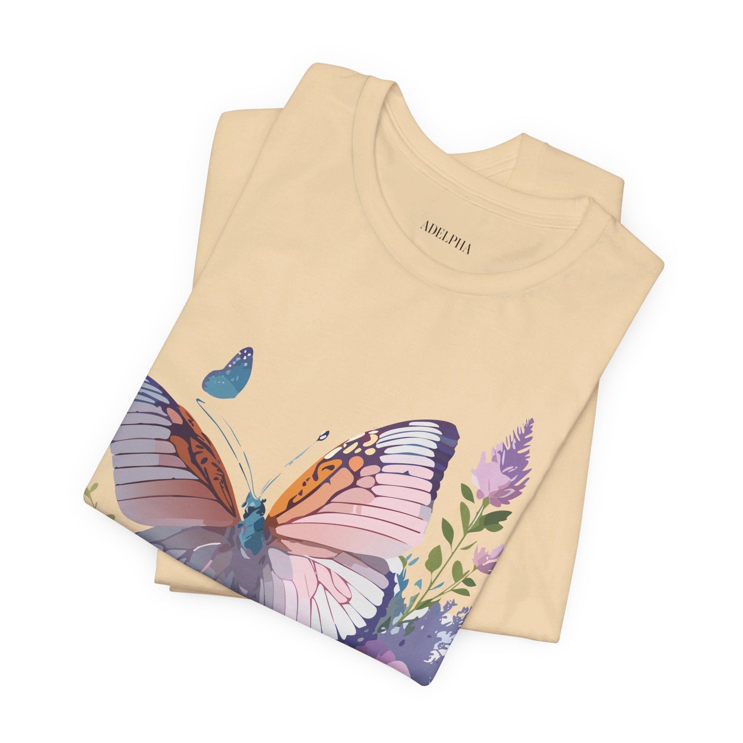 T-shirt en coton naturel avec papillon