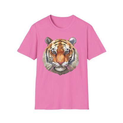 Tiger Print Unisex T Shirt Softstyle 64000 Gildan Ring Spun Cotton Tee