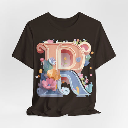 Natural Cotton Tee Shirt - Letters Collection - R Printify
