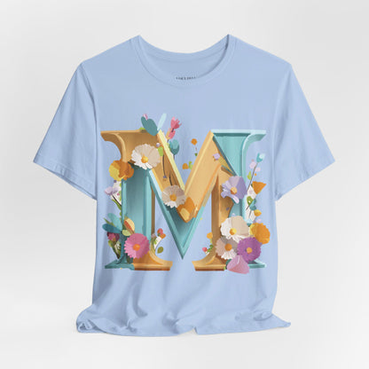 Natural Cotton Tee Shirt - Letters Collection - M Printify