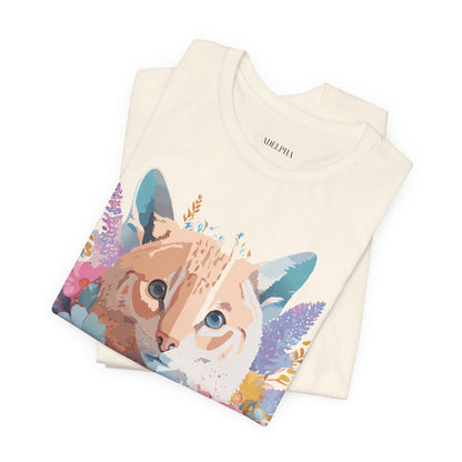Natural Cotton Tee Shirt with Cat Printify