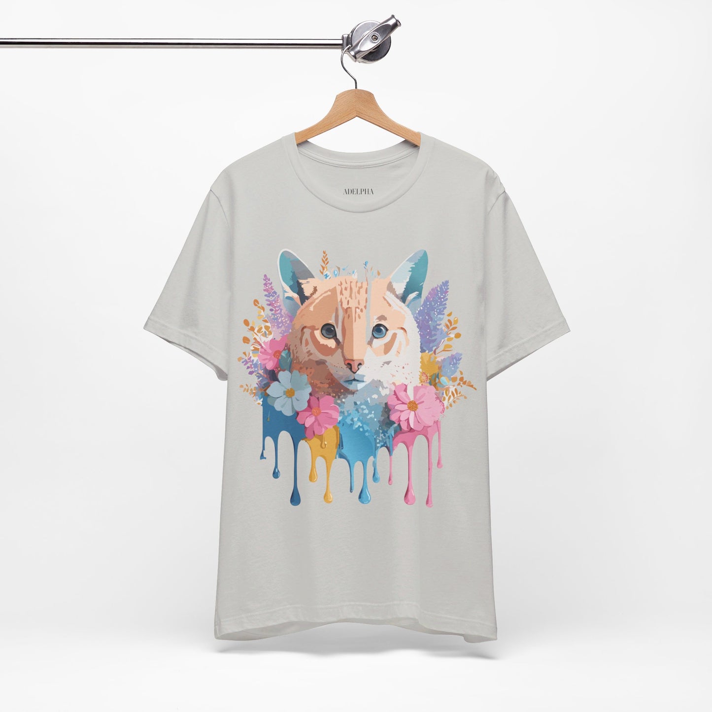 Natural Cotton Tee Shirt with Cat