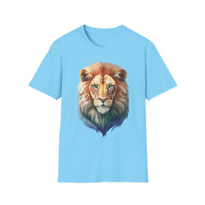 Gildan Softstyle Lion Shirt Unisex Floral Tee Animal Print Tee