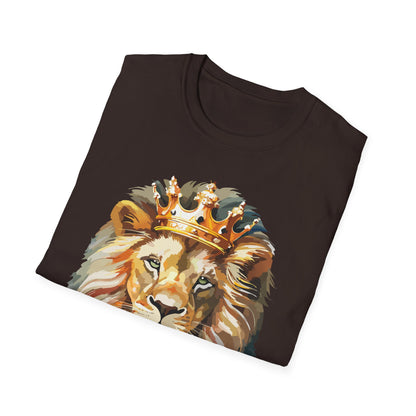 Unisex Lion Print T Shirt Softstyle 64000 One Hundred Percent Ring Spun Cotton