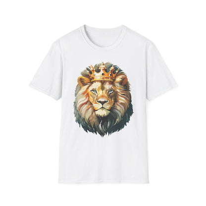 Unisex Lion Print T Shirt Softstyle 64000 One Hundred Percent Ring Spun Cotton