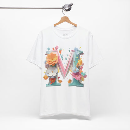 Natural Cotton Tee Shirt - Letters Collection - M Printify