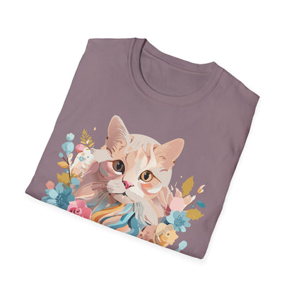 Unisex Cat Shirt Kitten Tee Cat Lover Tee Softstyle 64000 Gildan