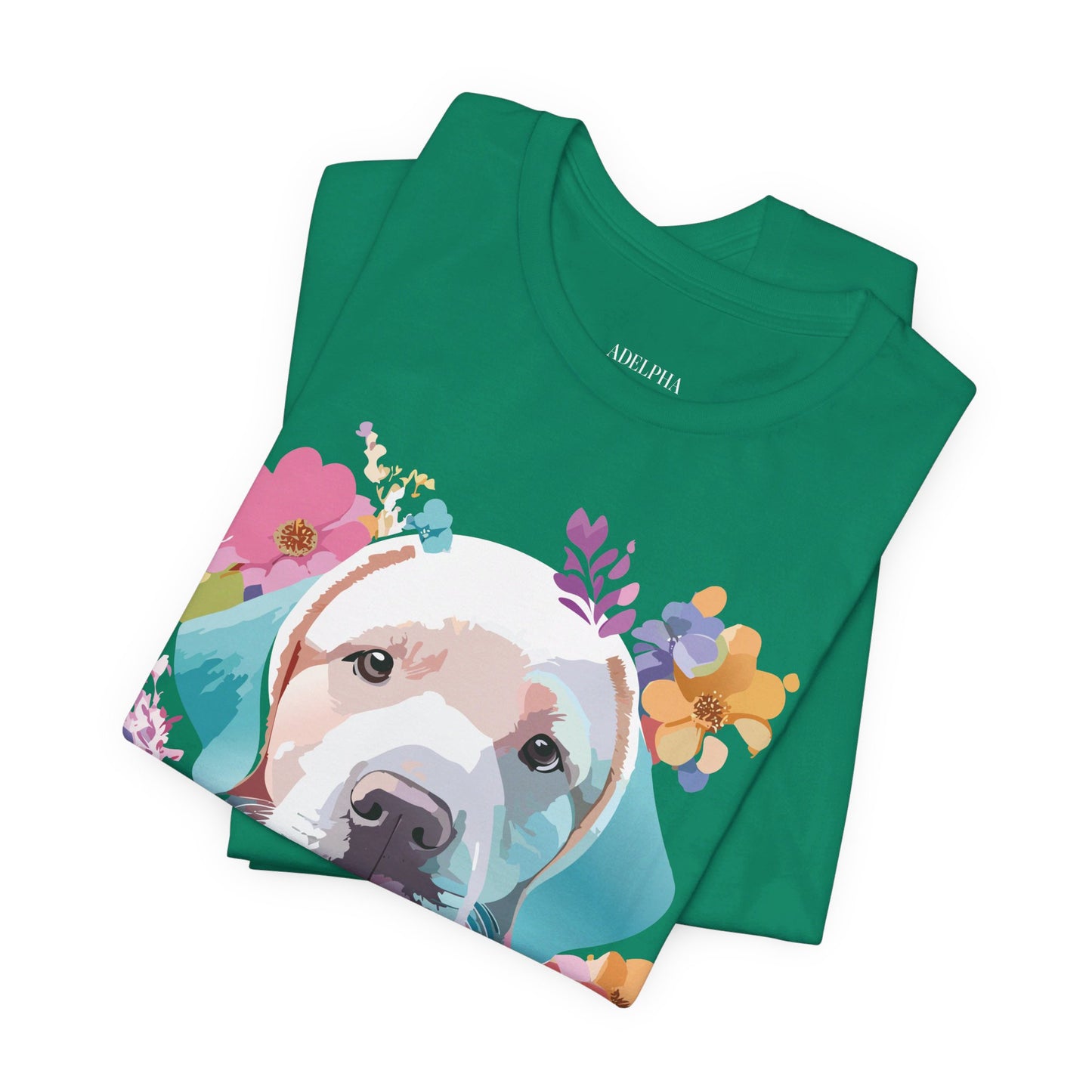 T-Shirt aus natürlicher Baumwolle mit Hund