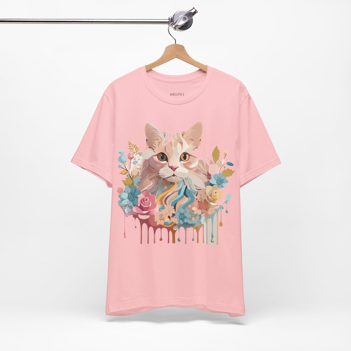 Natural Cotton Tee Shirt with Cat