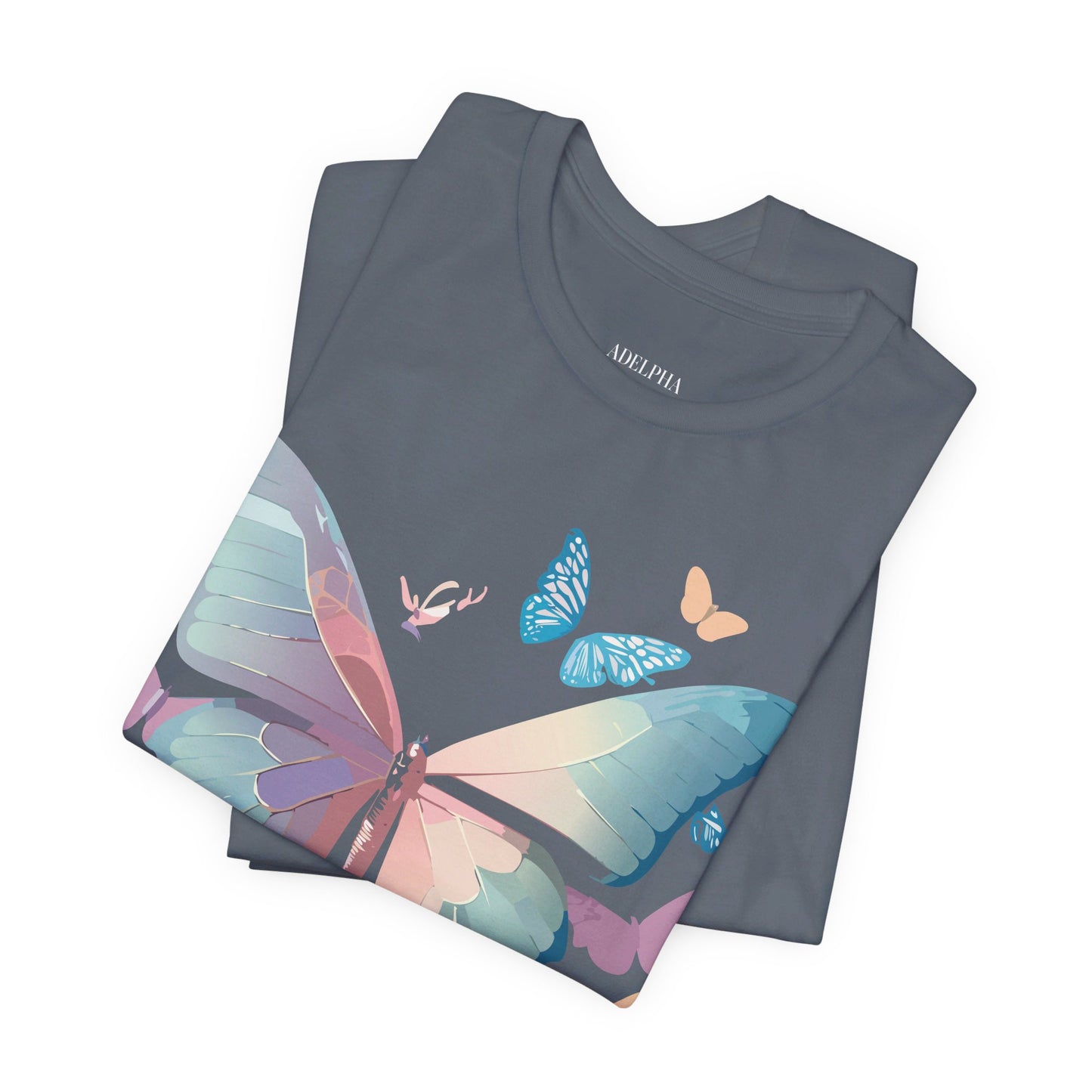 T-Shirt aus natürlicher Baumwolle mit Schmetterling