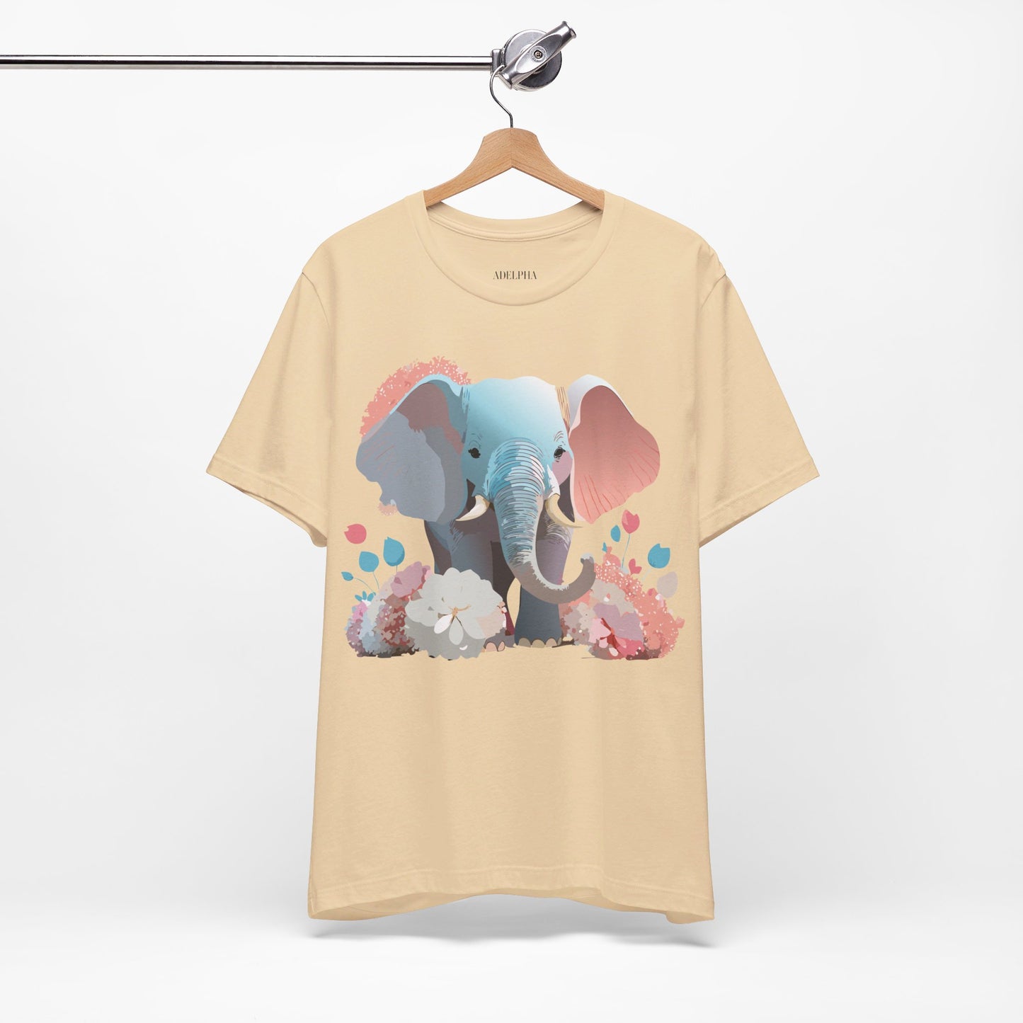 T-Shirt aus natürlicher Baumwolle mit Elefant