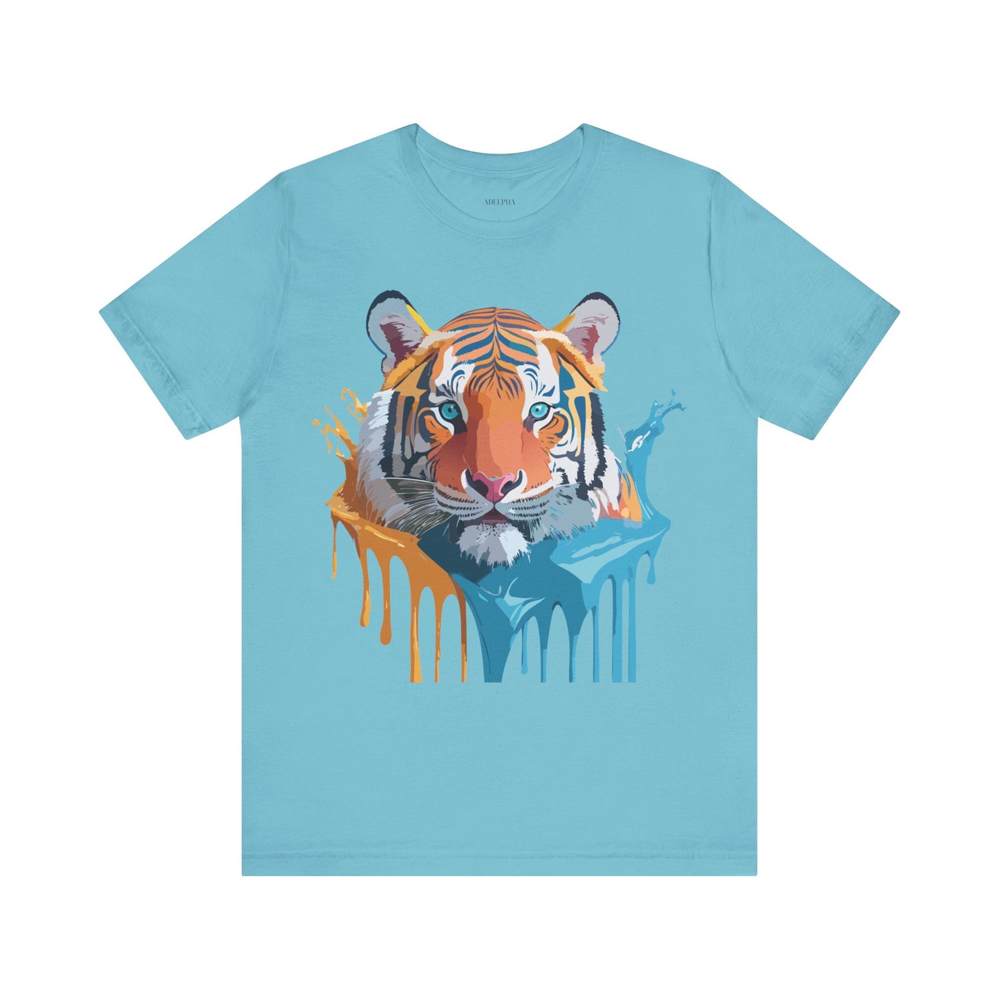 T-shirt en coton naturel avec motif tigre