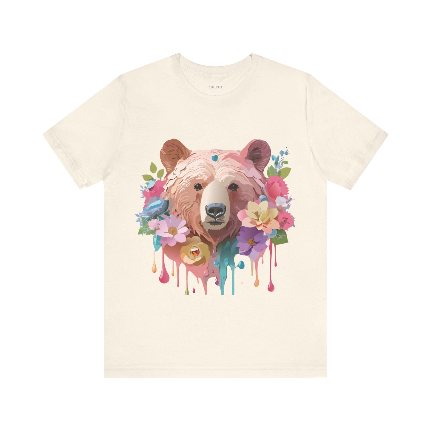 Natural Cotton Tee Shirt with Bear