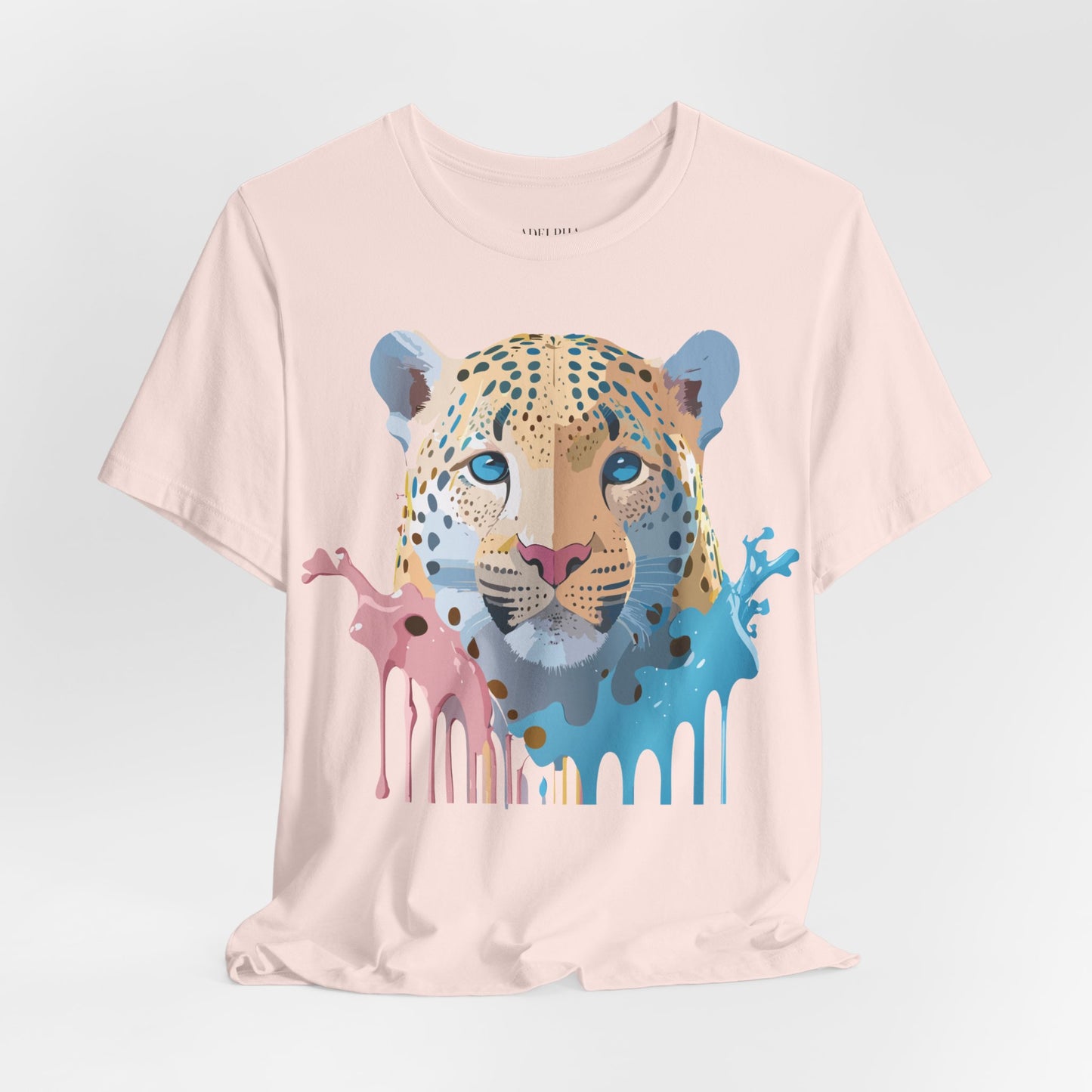 Natural Cotton Tee Shirt with Cheetah