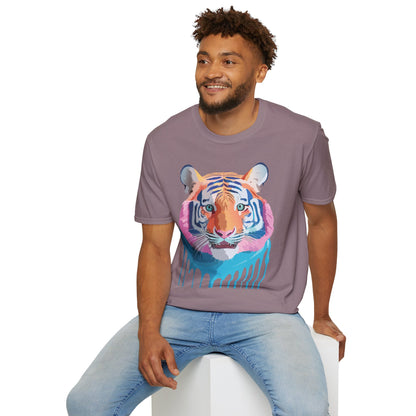 Tiger Print Unisex Softstyle Breathable Cotton Tee 64000 Gildan Shirt