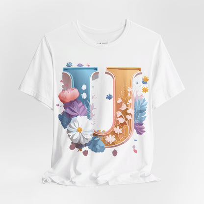 Natural Cotton Tee Shirt - Letters Collection - U Printify