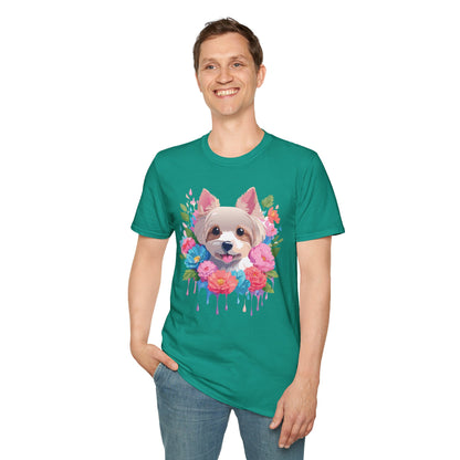 Unisex Gildan Softstyle Animal Print Dog Shirt Tee 100 Percent Cotton