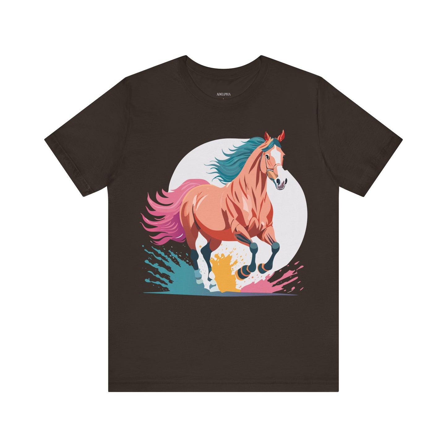 Natural Cotton Tee Shirt with Horse