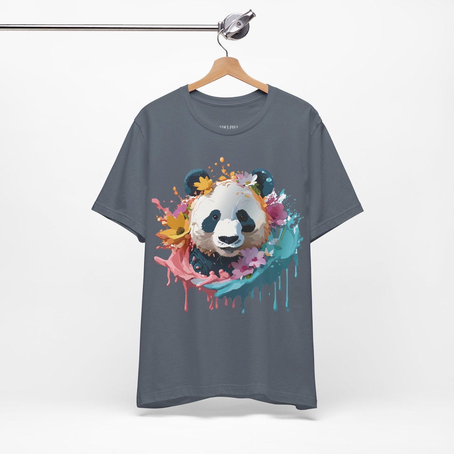 Natural Cotton Tee Shirt with Panda