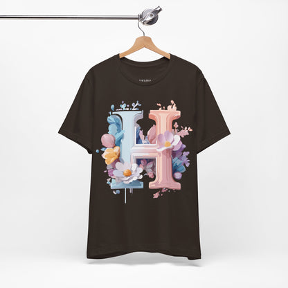 Natural Cotton Tee Shirt - Letters Collection - H Printify