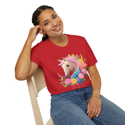 Unisex Horse Shirt Soft Cotton Tee With Animal Artwork Gildan Softstyle