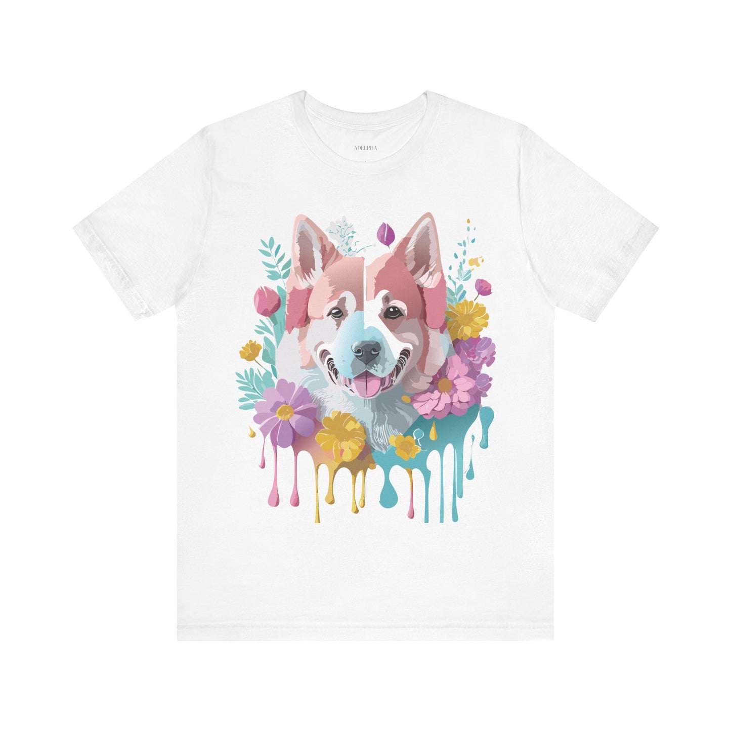 Natural Cotton Tee Shirt with Dog