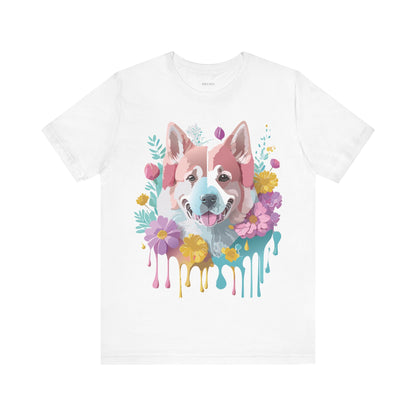 Natural Cotton Tee Shirt with Dog Printify
