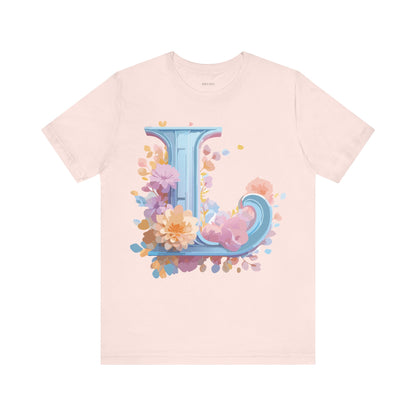 Natural Cotton Tee Shirt - Letters Collection - L Printify
