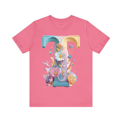 Natural Cotton Tee Shirt - Letters Collection - T Printify