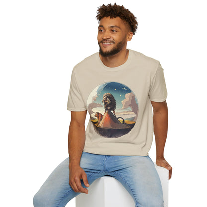 Lion Graphic T Shirt Unisex Softstyle 64000 Gildan 100 Percent Cotton Tee