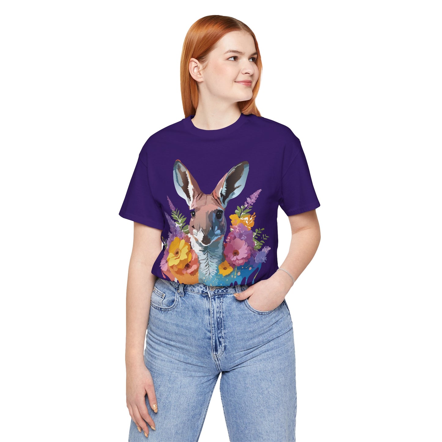 Natural Cotton Tee Shirt with Kangaroo