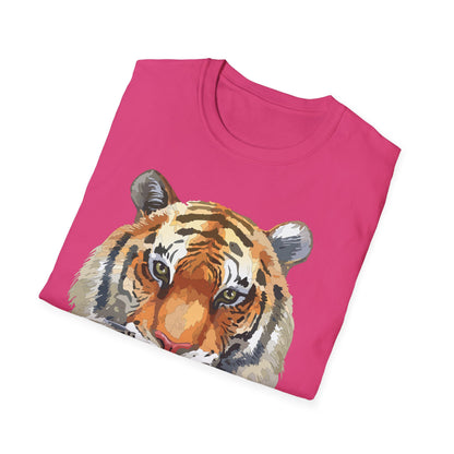Tiger Print Unisex T Shirt Softstyle 64000 Gildan Ring Spun Cotton Tee