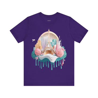 Natural Cotton Tee Shirt - Beautiful Places Collection - Paris Printify