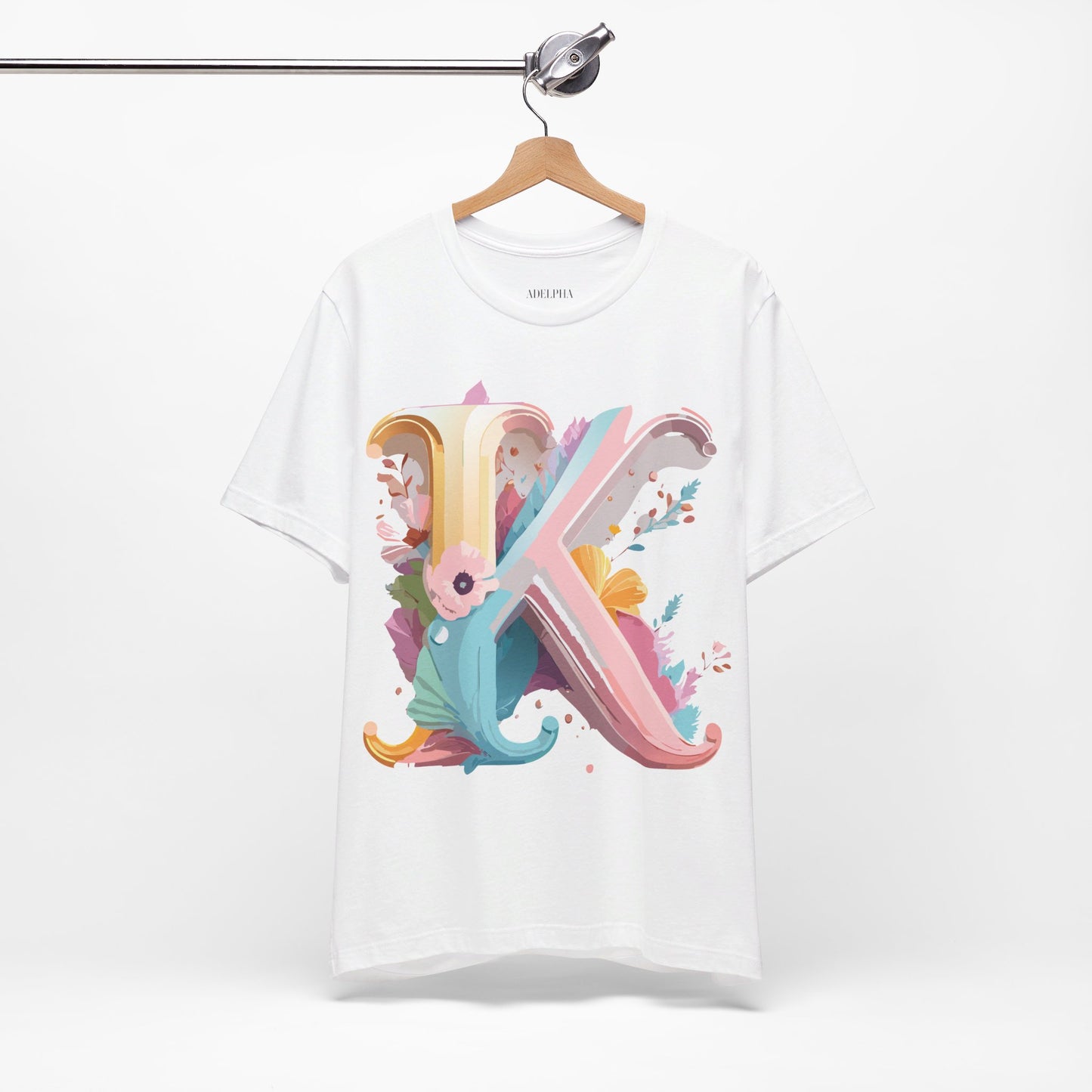 Natural Cotton Tee Shirt - Letters Collection - K