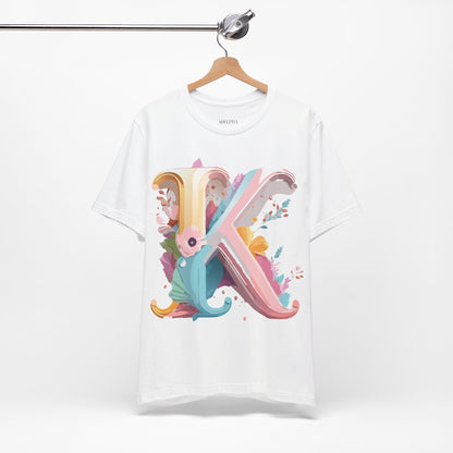 Natural Cotton Tee Shirt - Letters Collection - K Printify