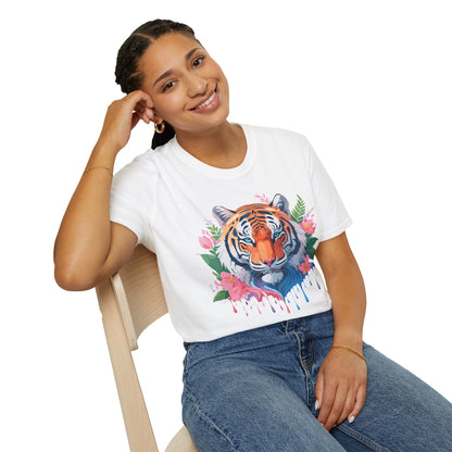 Tiger Shirt Unisex Animal Tee Softstyle Gildan 64000 Cotton Tee