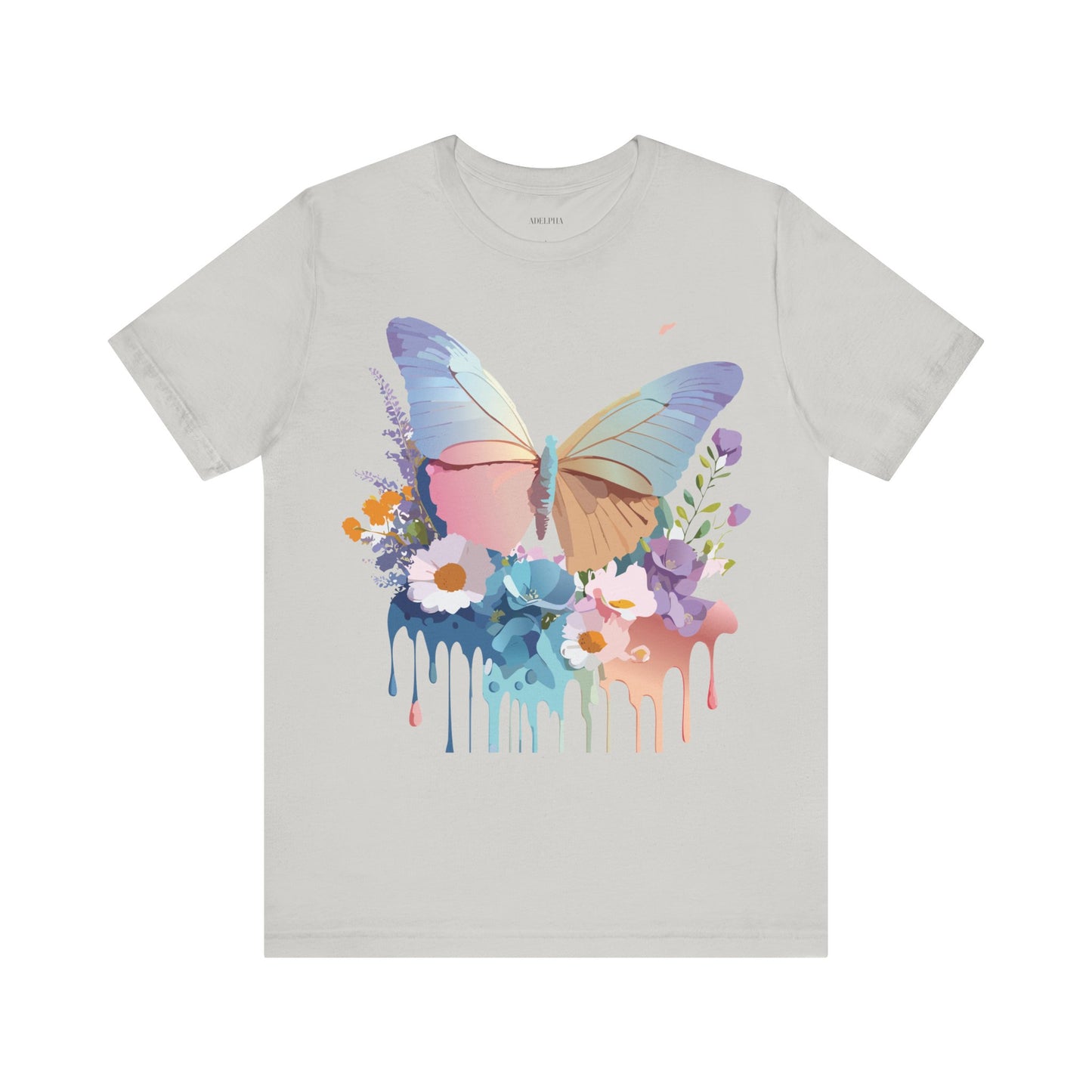 Natural Cotton Tee Shirt with Butterfly