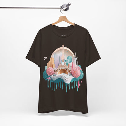 Natural Cotton Tee Shirt - Beautiful Places Collection - Paris Printify