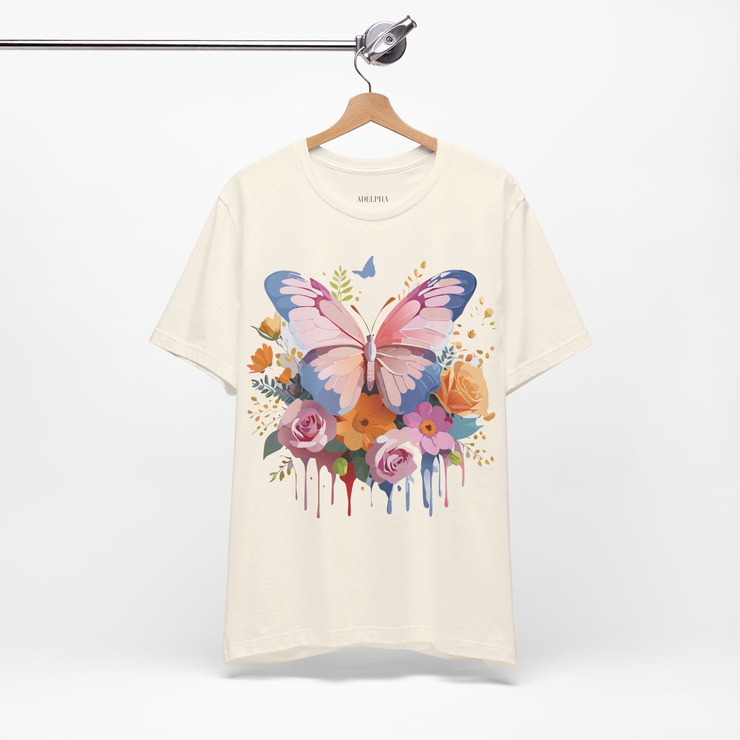 T-shirt en coton naturel avec papillon