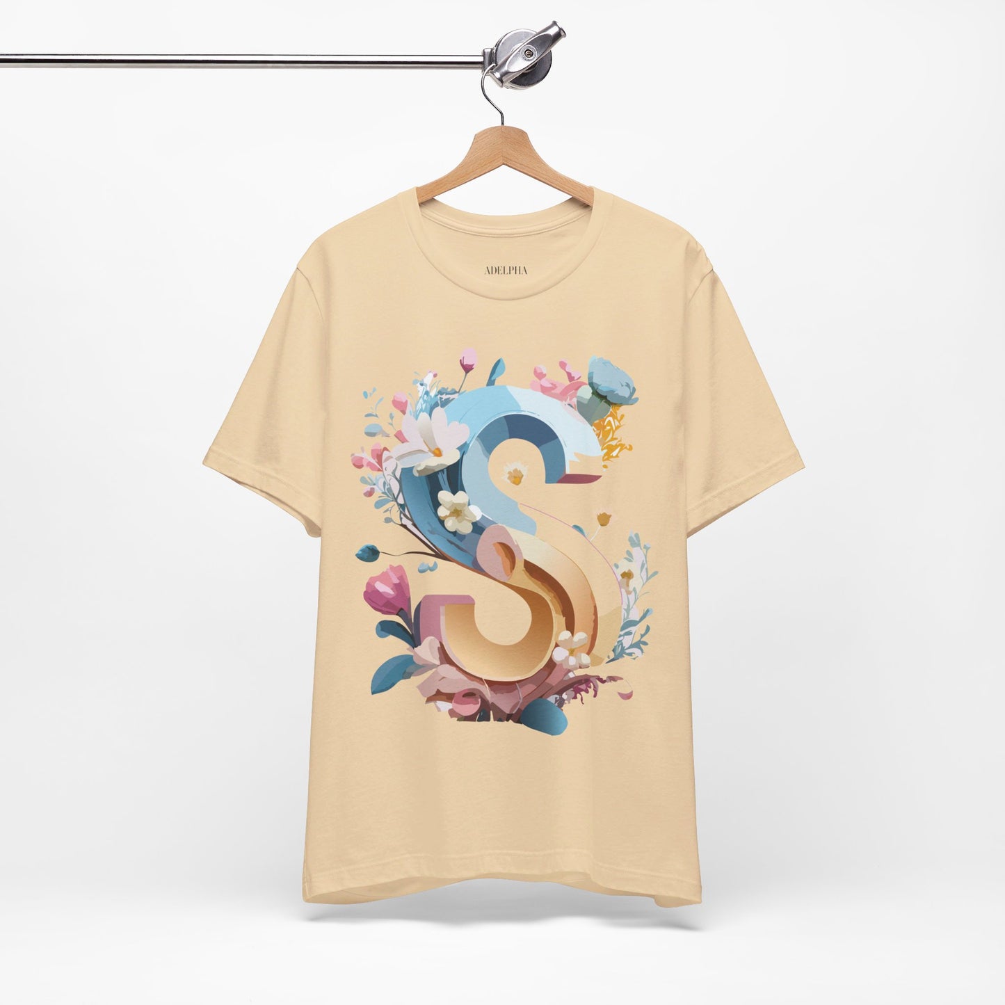 Natural Cotton Tee Shirt - Letters Collection - S