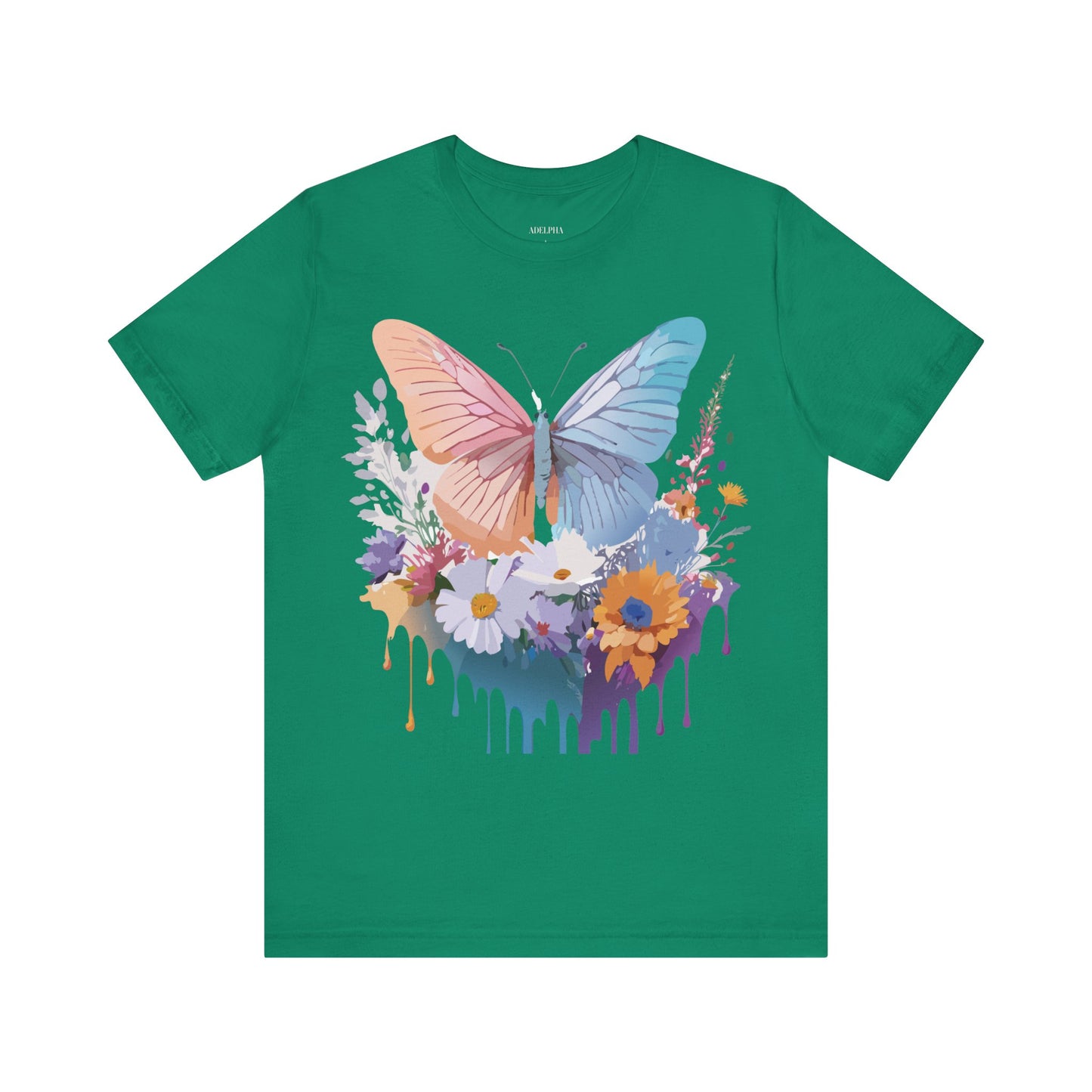 Natural Cotton Tee Shirt with Butterfly