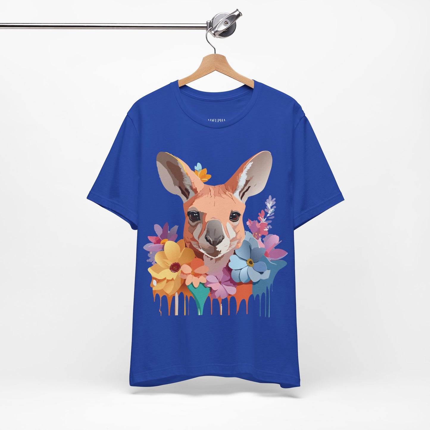 Natural Cotton Tee Shirt with Kangaroo