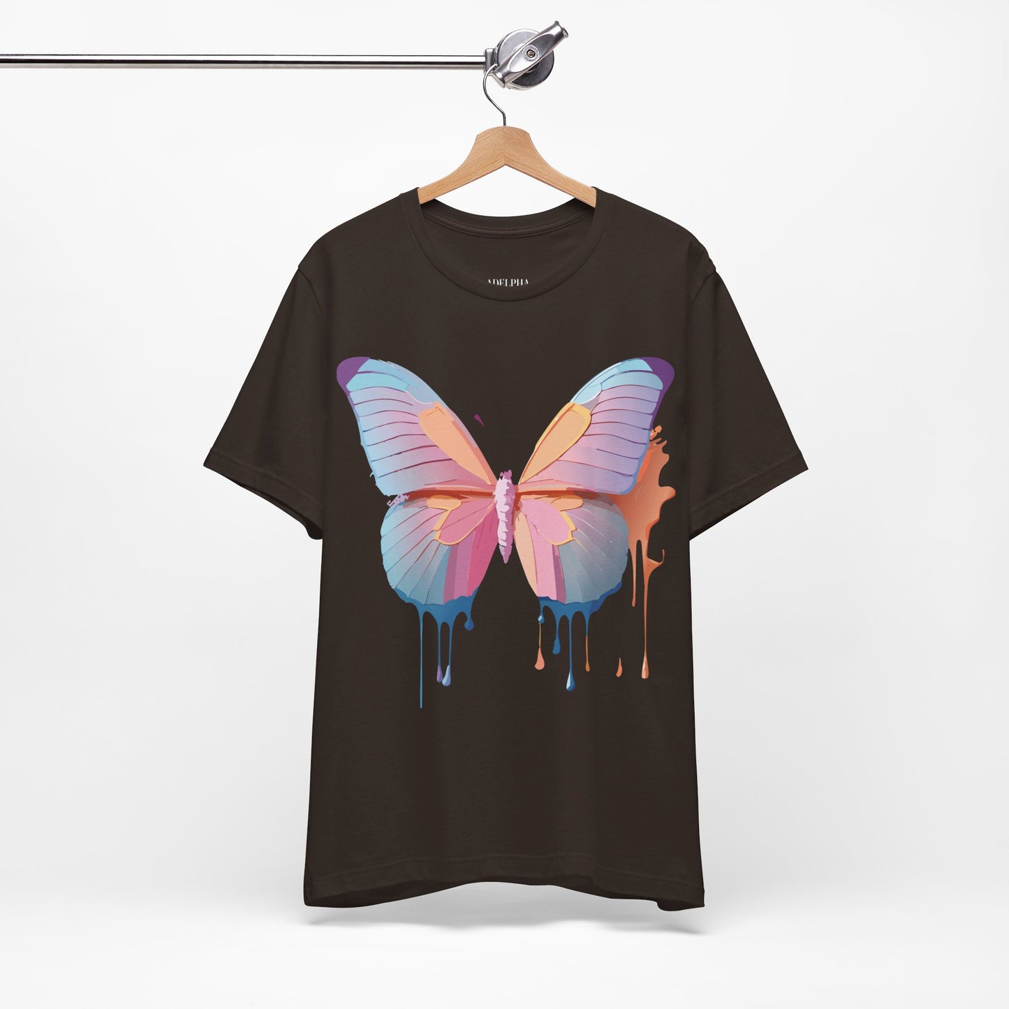 Natural Cotton Tee Shirt with Butterfly