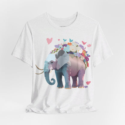 Natural Cotton Tee Shirt with Elephant Printify