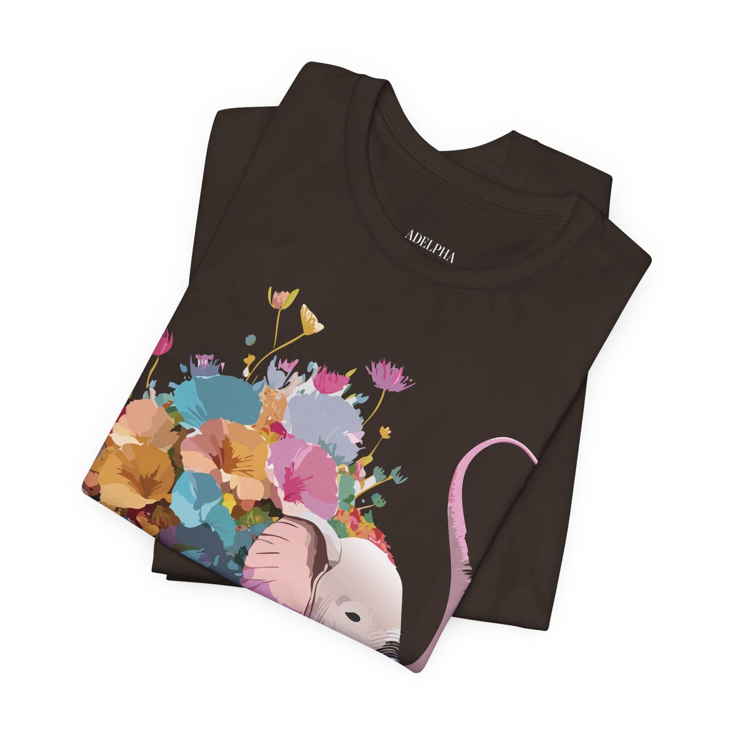 T-shirt en coton naturel avec motif éléphant