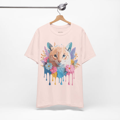 Natural Cotton Tee Shirt with Cat Printify