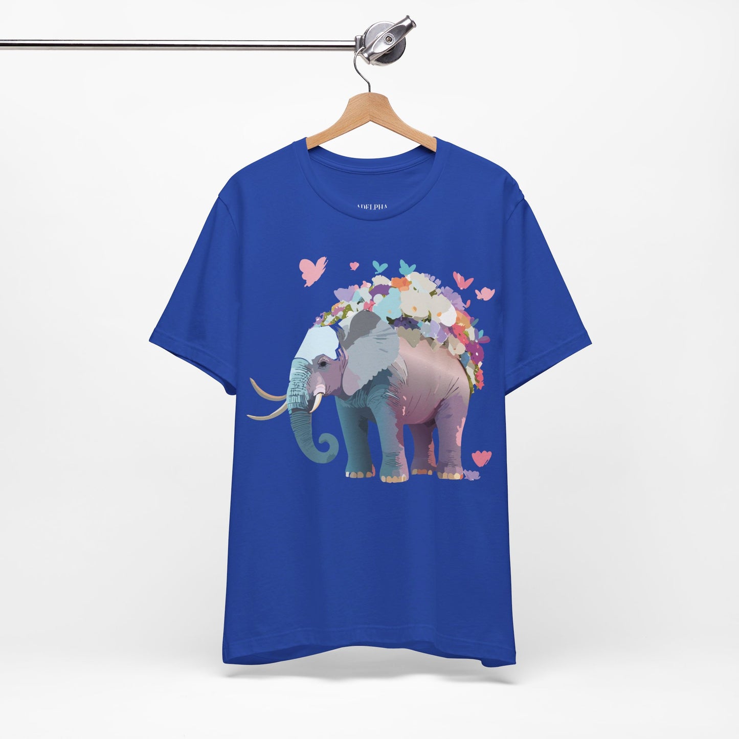 T-shirt en coton naturel avec motif éléphant